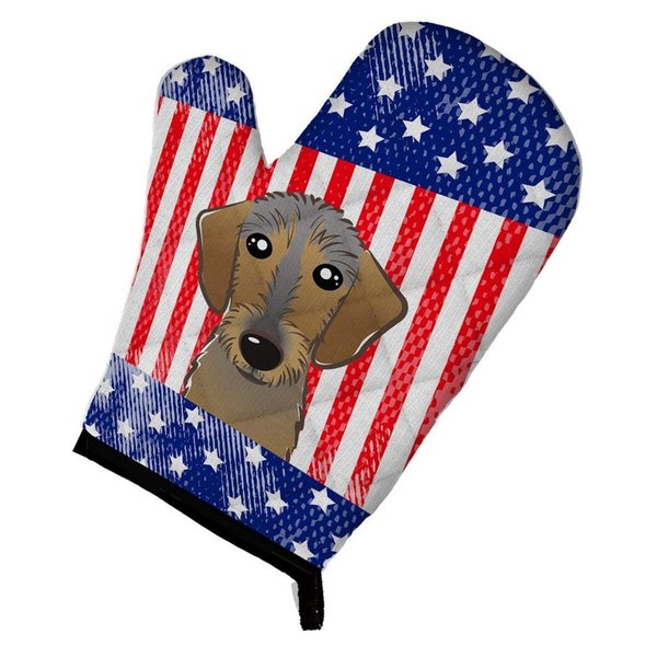 Carolines Treasures American Flag and Wirehaired Dachshund Oven Mitt BB2163OVMT